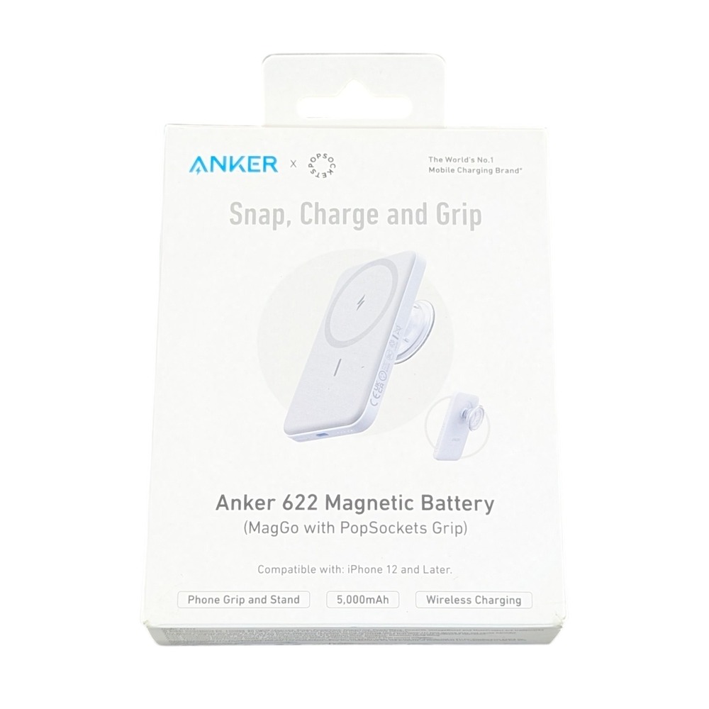 Cc1O Anker 622 Magnetic Wireless Battery 5000mAh (MagGo) w/ Popout Kickst, Cream